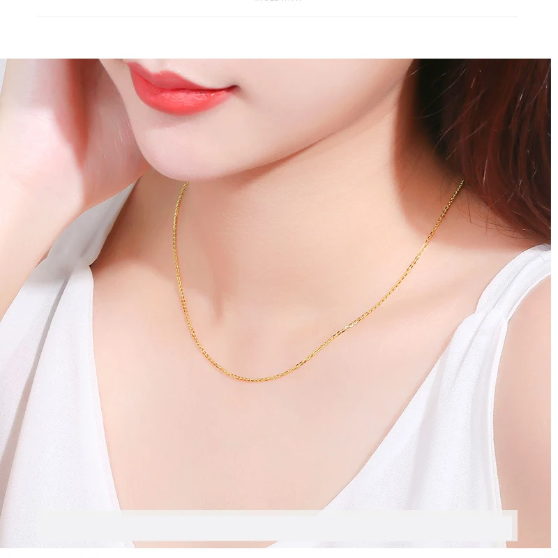 14K Real Gold O Chain Necklace Gold Rose Solid Chain