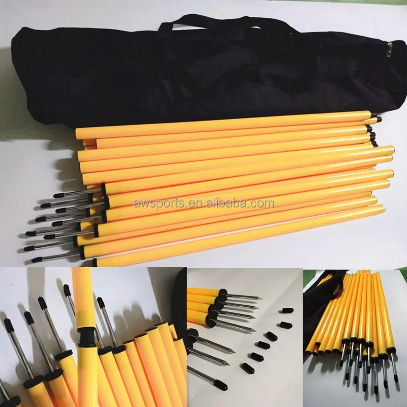 Customized sports coaching Football Basketball soccer adjustable Speed Agility Training salom Poles set  with carry  bag