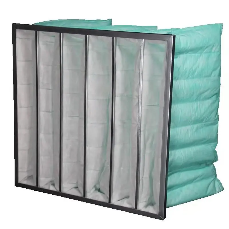 China Supply Big dust holding capacity synthetic medium efficiency bag pocket air