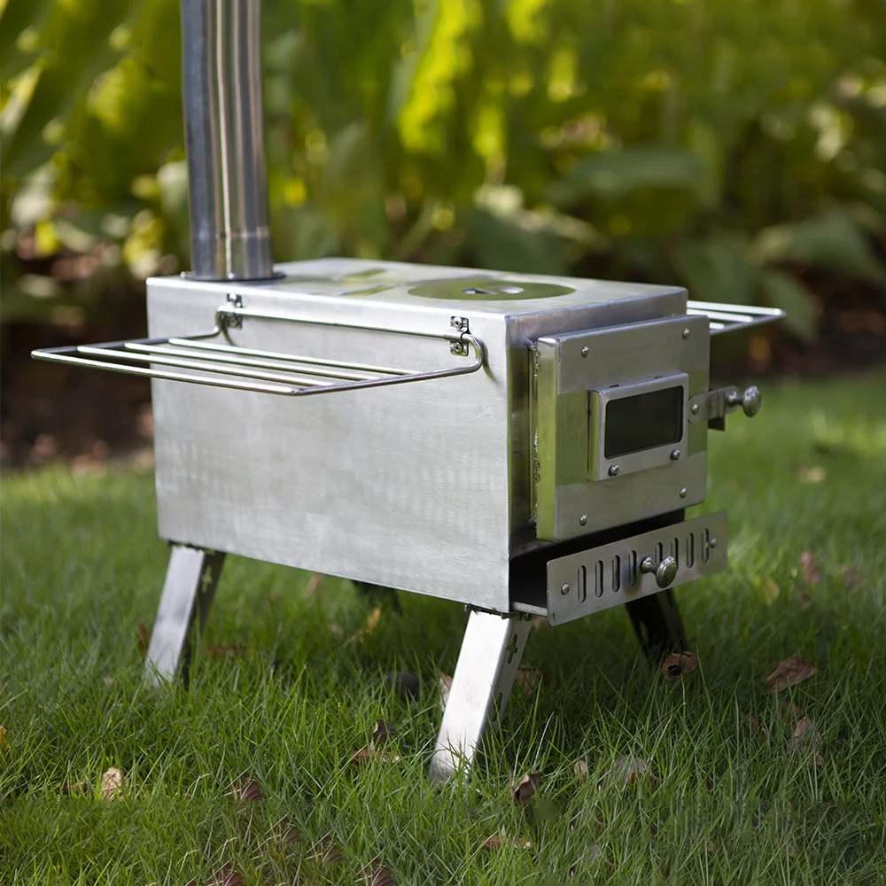 Outdoor Modern Design Multi-Purpose Ultra Light Folding Barbecue Heating Firewood Tent Stove for Camping Hiking