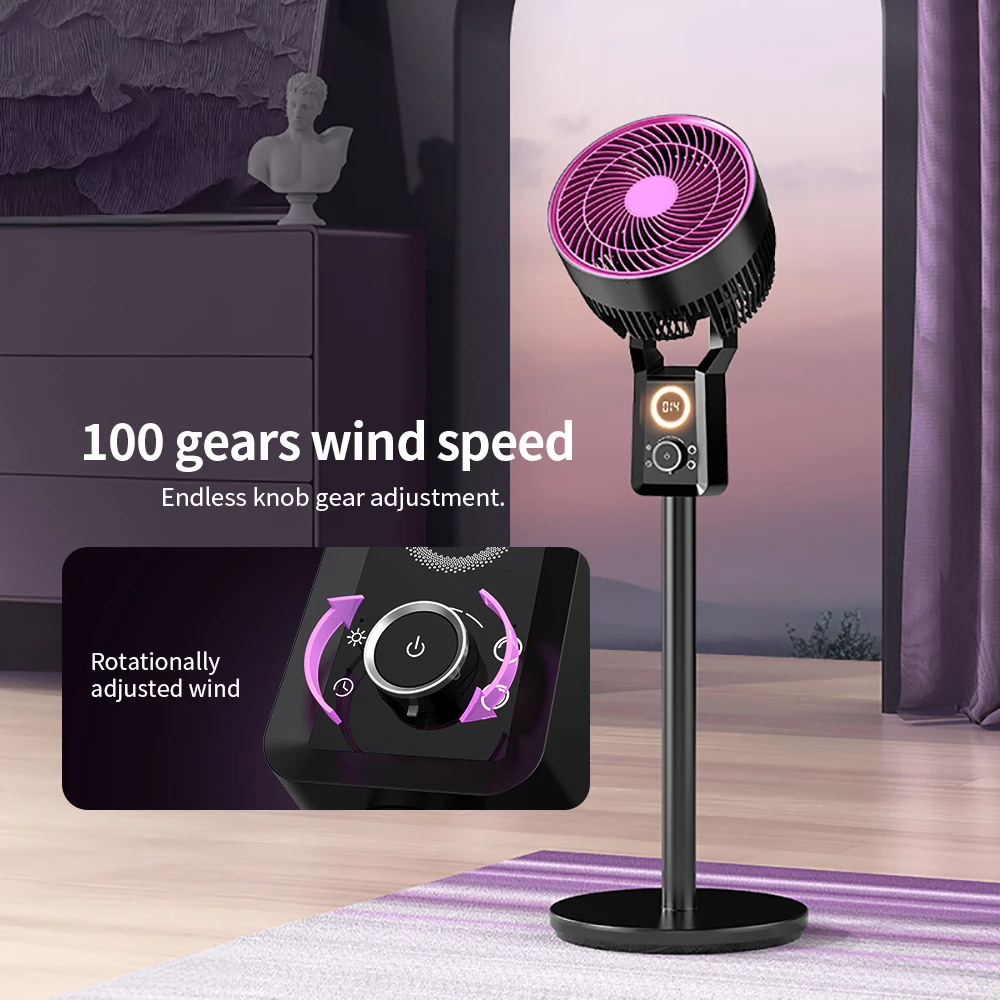 IMYCOO New Design Height Adjustable Floor Standing Fan Portable Desk Air Circulator Standing Oscillating Fan With Remote Control