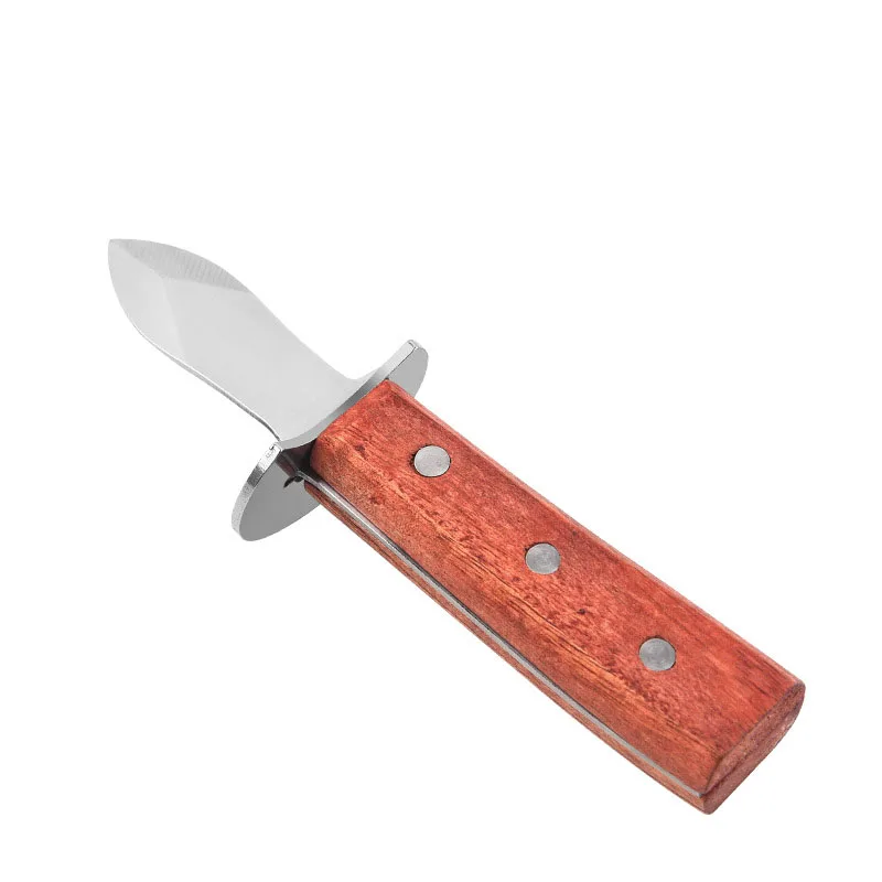 Cross-border hot sell stainless steel oyster knife wooden handle oyster knife