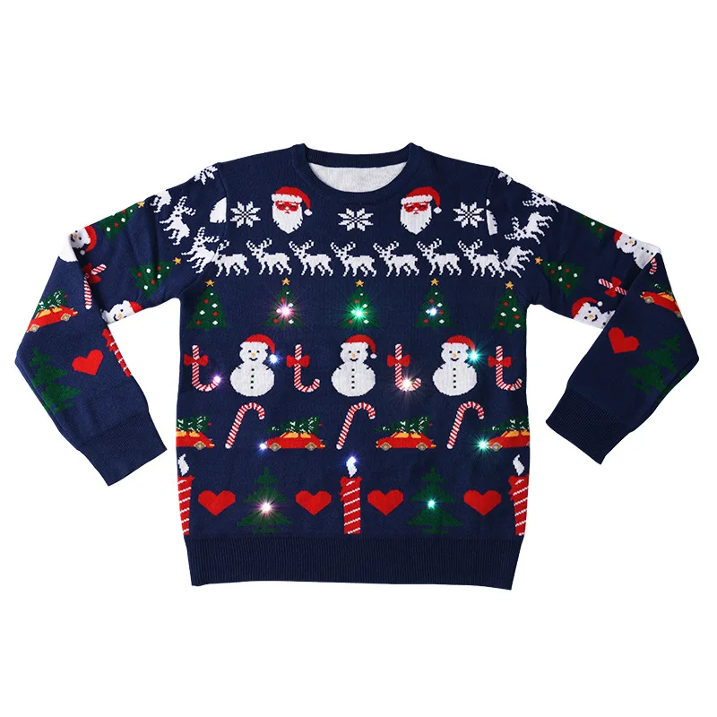 2022 new style LED Light Promotion Festival  Christmas Unisex Ugly Christmas Jumper pullover Sweater