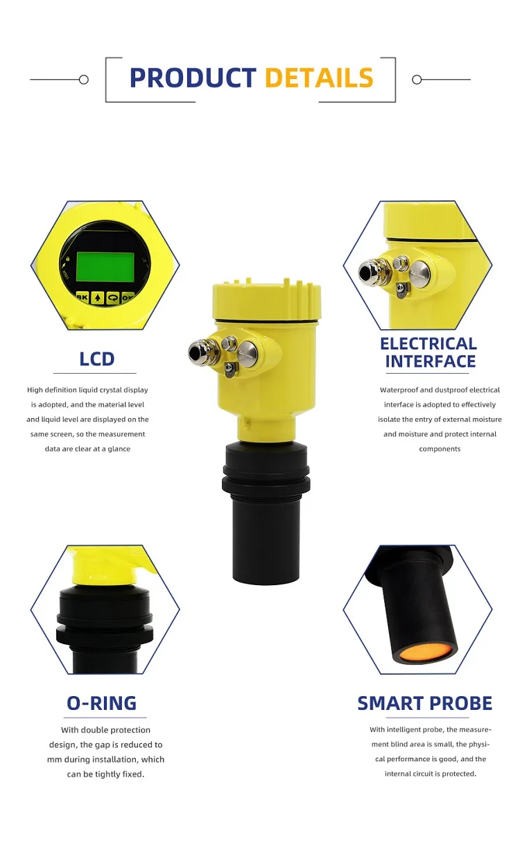 China Manufacture 0.5-15m Wireless Water Level Sensor Ultrasonic Tank Level Monitor Meter