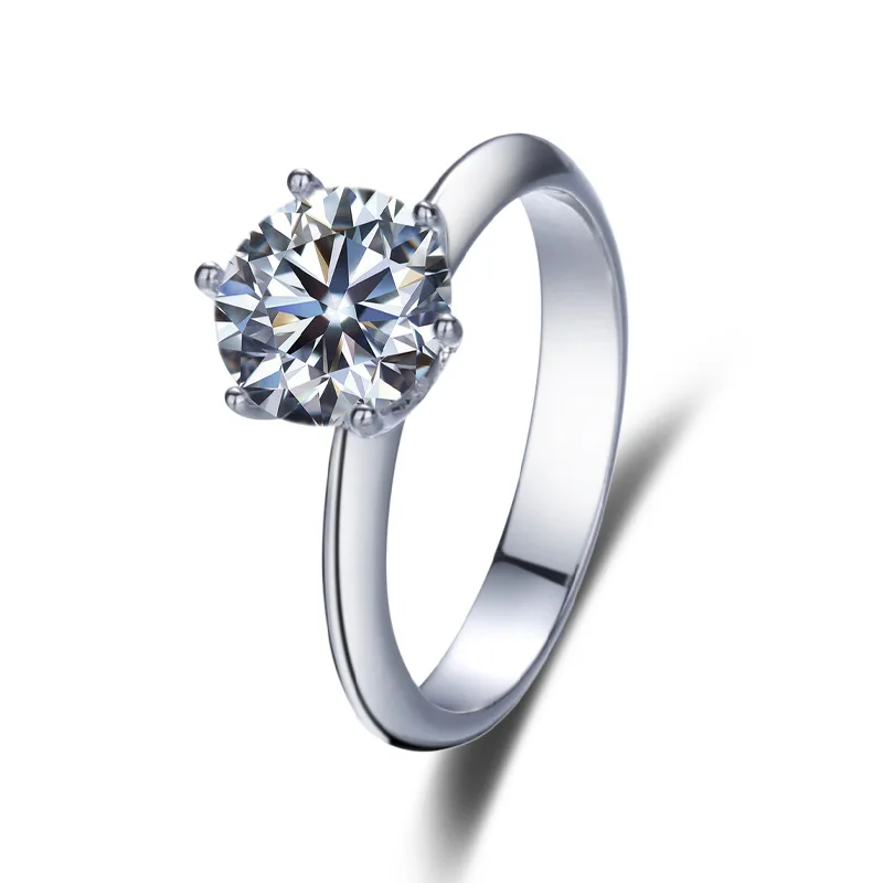 925 Silver Moissanite Ring Men And Women 18k White Gold Winding Eternal LOVE Couple Starry Ring