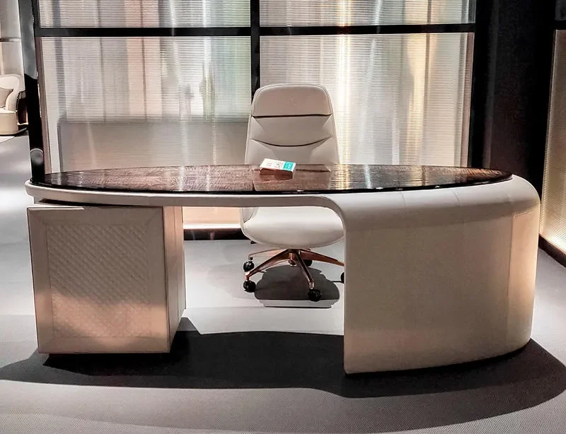 luxury office furniture set boss office table with storage cabinet Italian design home office desk