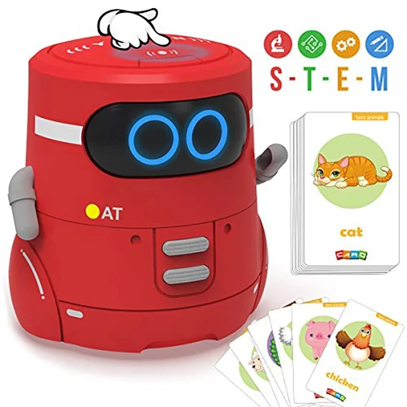 2021 Educational Stem AI Robot Dance Sing Card Game Touch Sensing Recorder Interactive Learning Partner Smart Robot Toys for Kid