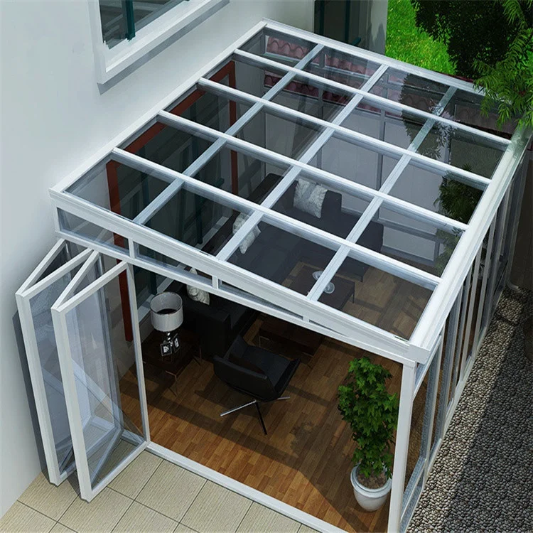 Garden Sun House Room Balcony Aluminum Wooden  Glass Conservatory Polygon Sunroom solarium sun room Glass Container House