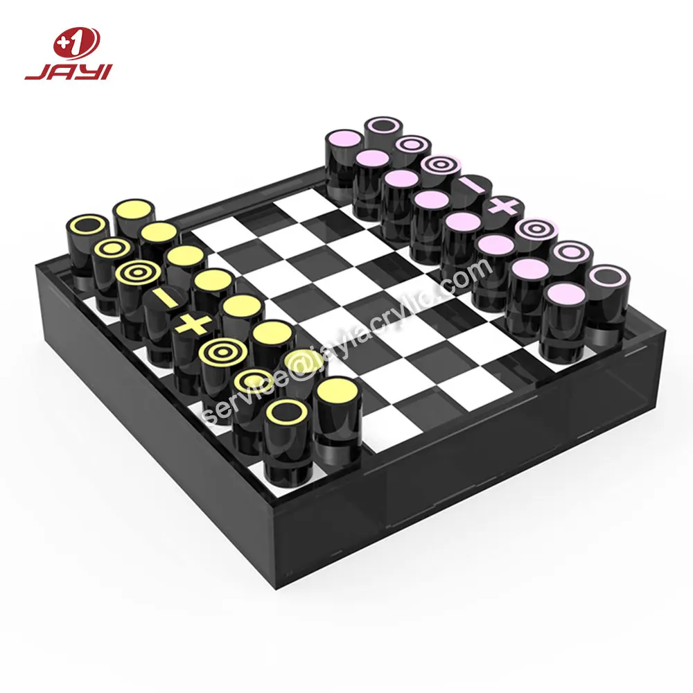  Jayi декоративная Lucite игра на шахматной доске акриловые игровой Шахматный набор с коробка для