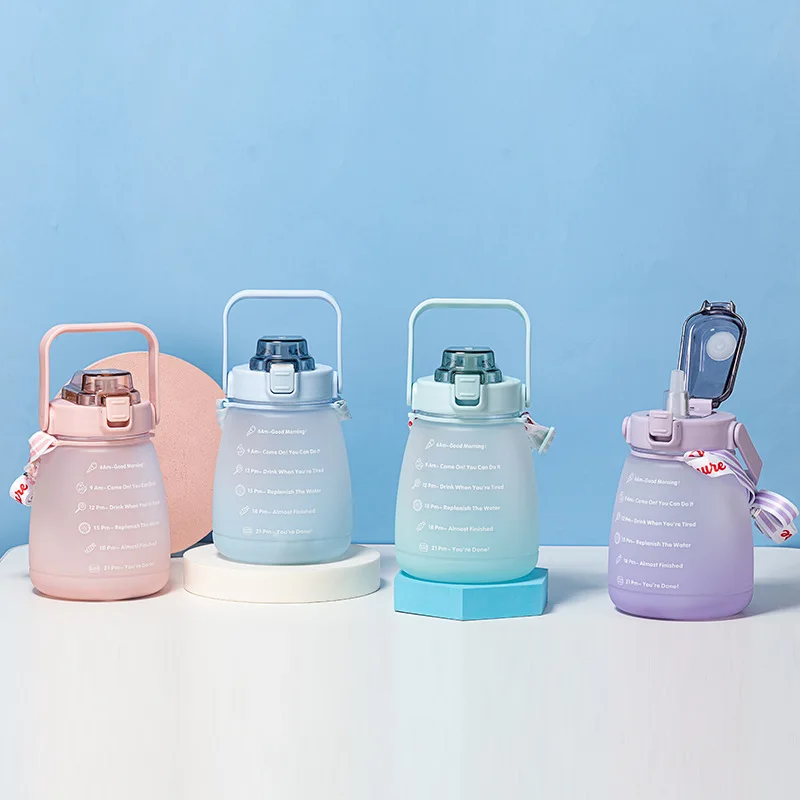 Flypeak Wholesale Supplier Top Seller 1400ml Kids custom plastic water bottle Motivational Time Marker Water Bottle Children