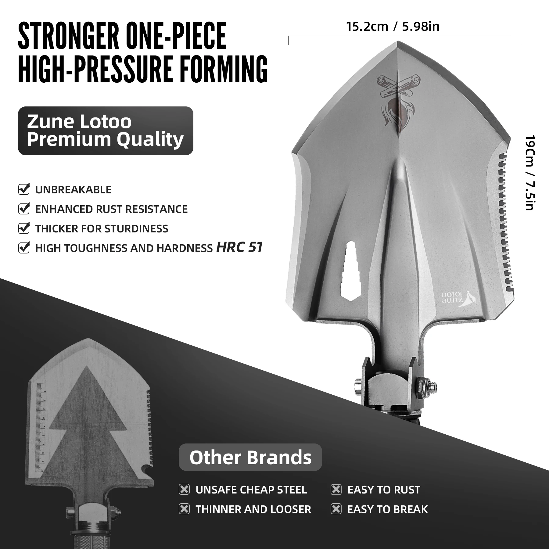 High Quality Carbon Steel Multi-function Portable Survival Kits Outdoor Camping Multi Purpose Spades & Shovel Tactical