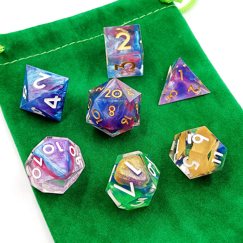 Customized Pattern Colorful Acrylic Dnd Board Game Icosahedron 25Mm Blank Black Food Dice