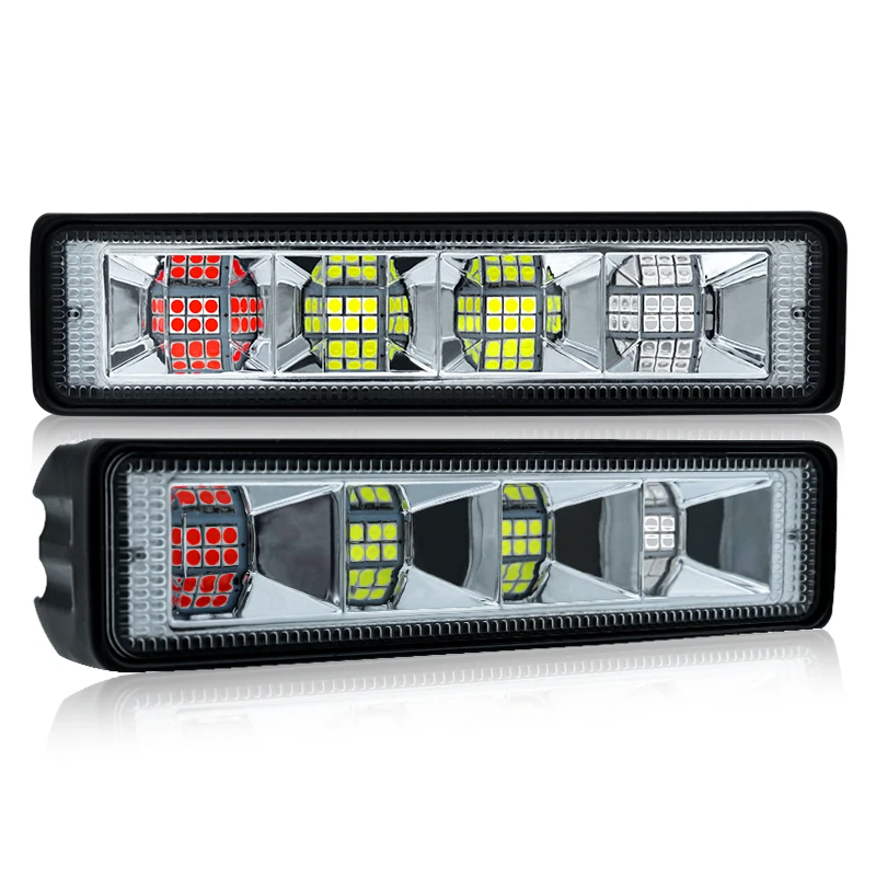Wholesale super bright red blue flash 40mm aluminum led car working lights led light bar off road with strobe