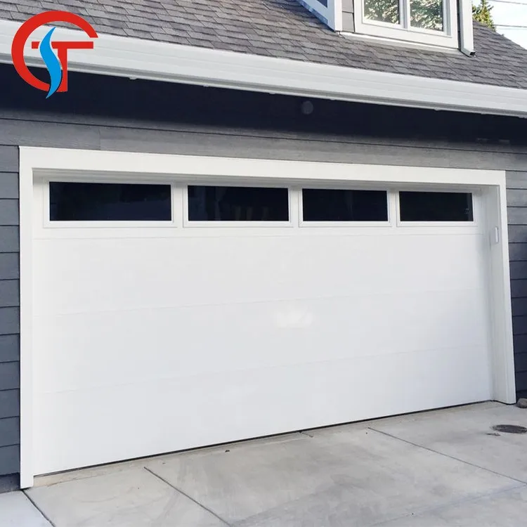 Sectional Garage Doors Aluminium Tempered Windows Automatic Sandwich Panel Overhead Garage Door Roller Shutter Door For Villa