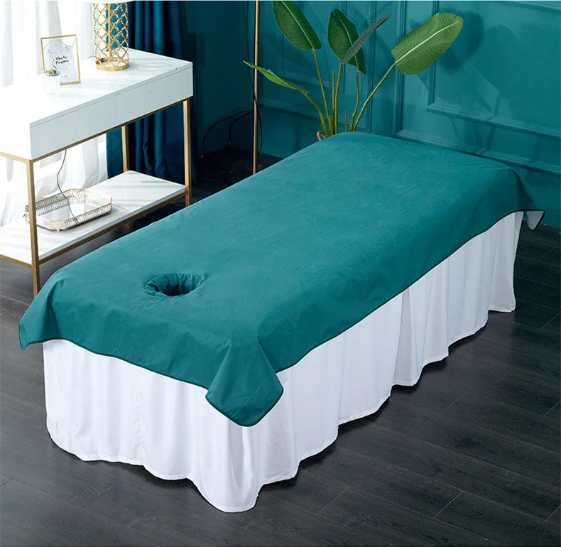 Beauty Salon Waterproof Anti-oil Massage Table Cover Salon Treatment Sheet Portable Cosmetic Salon Sheets with Breath Hole