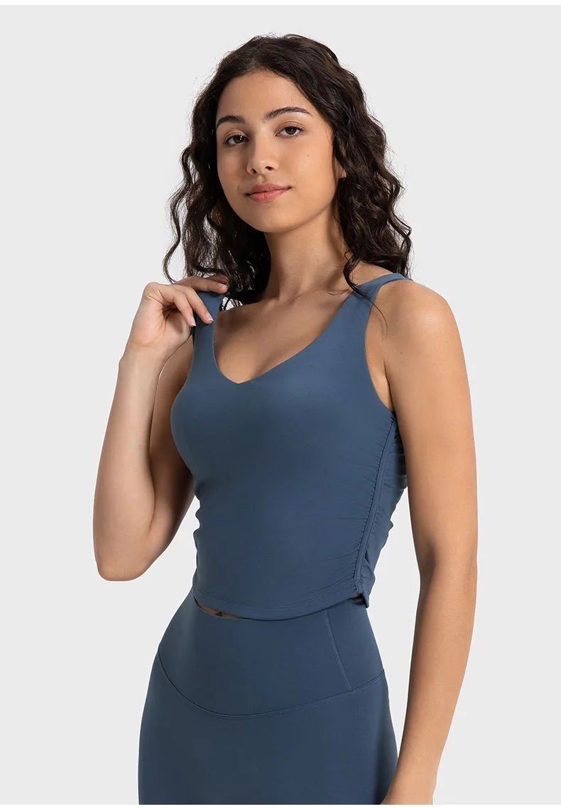 Yoga Wear Vest Set Over Running Sports Bra Set High Waist Gym Wear Quick-drying Nude Suit