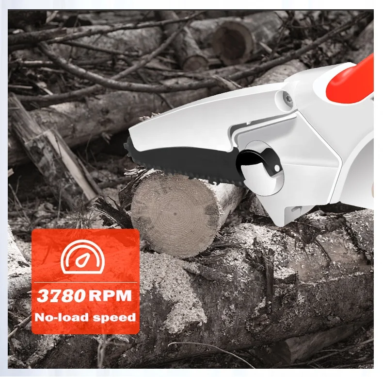 6' 21V Cordless Household Small Garden Saw Felling Saw Handed Cutting Lithium Electric Chainsaw