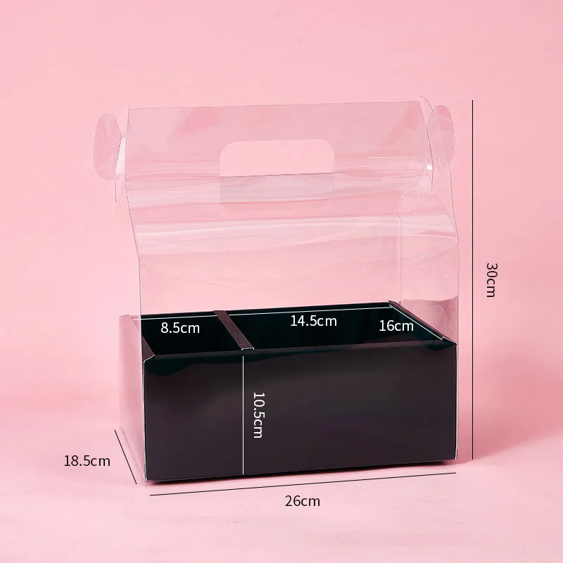 Flowers Floral Art Hand Holding Pvc Empty Box Wholesale Flower Packaging Creative Flower Arrangement Folding Suppliers