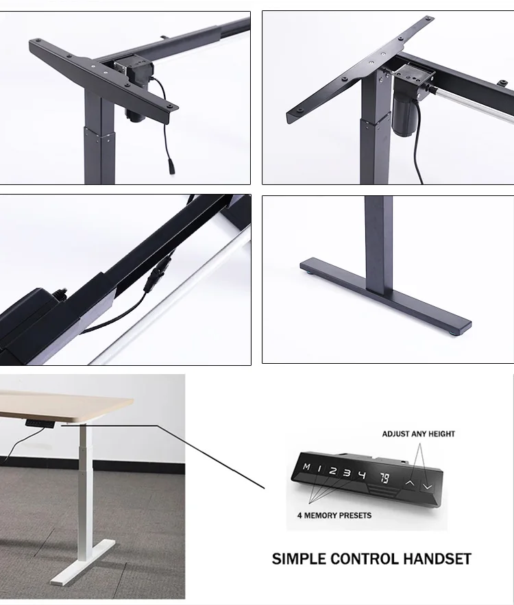 Popular Economic Mental Desk Frame Single Motor Height Adjustable Motorized Ergonomic Electric Smart Lifting Desk
