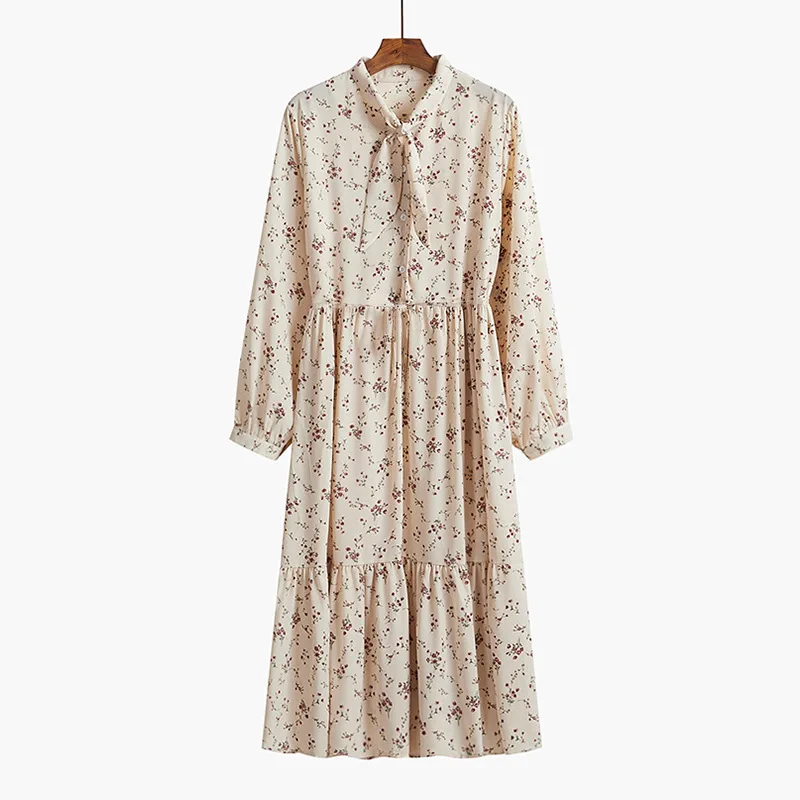 2022 new foreign trade hot selling women fashion spring loose casual all-match dress women midi skirt dress floral dress