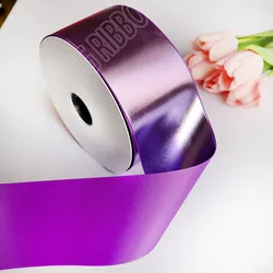 75mm azalea red foil hologram grosgrain ribbon for Head bows DIY decoration ribbon accept custom