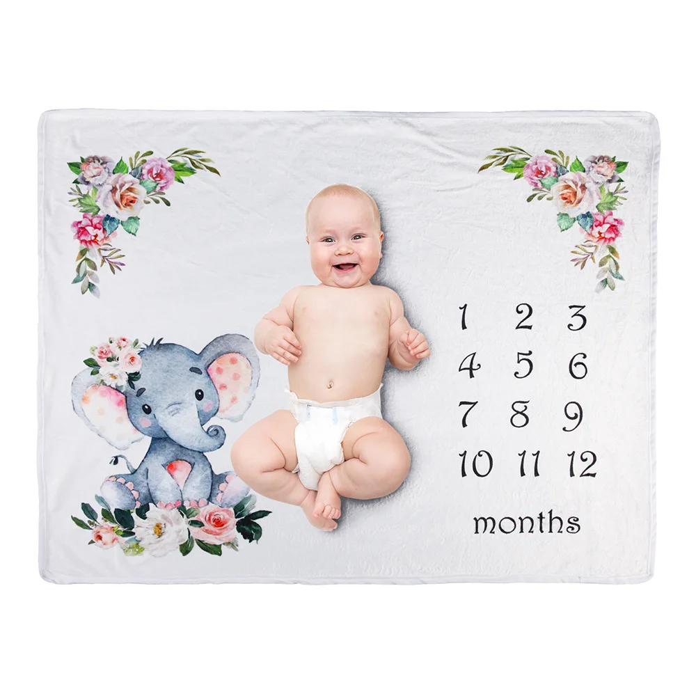 Newborn baby Photography blanket digital Milestone  blanket