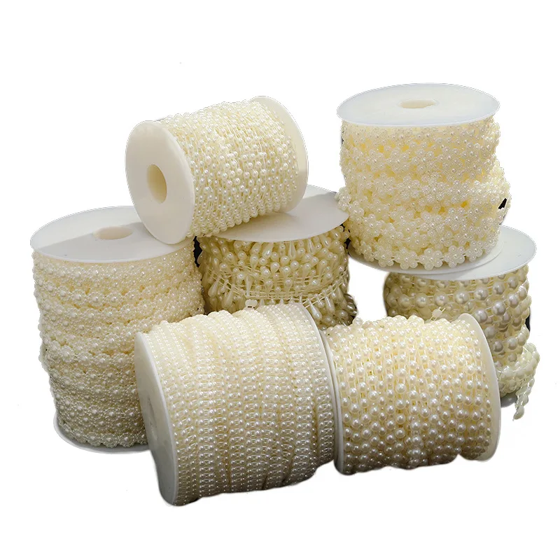 JC New Pearl Chains Wholesale White Ivory Imitation ABS Beads for Jewelry Wedding Cloth Making Necklace Accessories