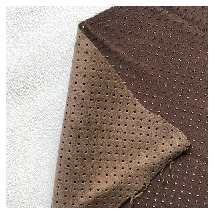 Soft Touch Customized Design Cutting Punching Spot Pattern Suede Fabric ideal for upho;stery