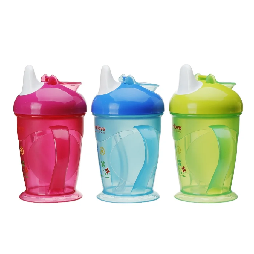 Mumlove No Spill Baby Drinking Training Straw Cup Clear Acrylic Baby Sippy Cups