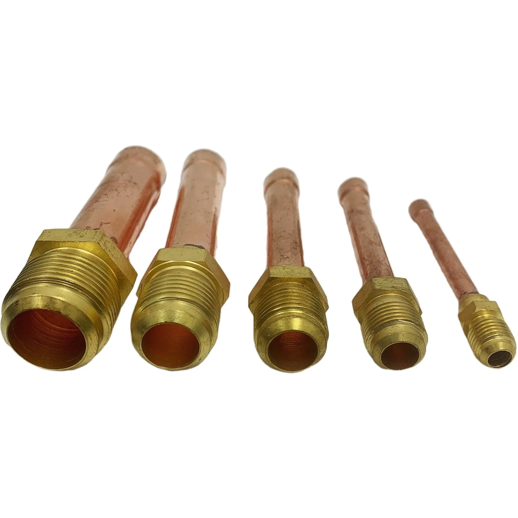 Brass Pipe Fitting 5/8 SAE Flare Connector Male Thread Adapter With Copper Tube For Air Conditioner HVAC System