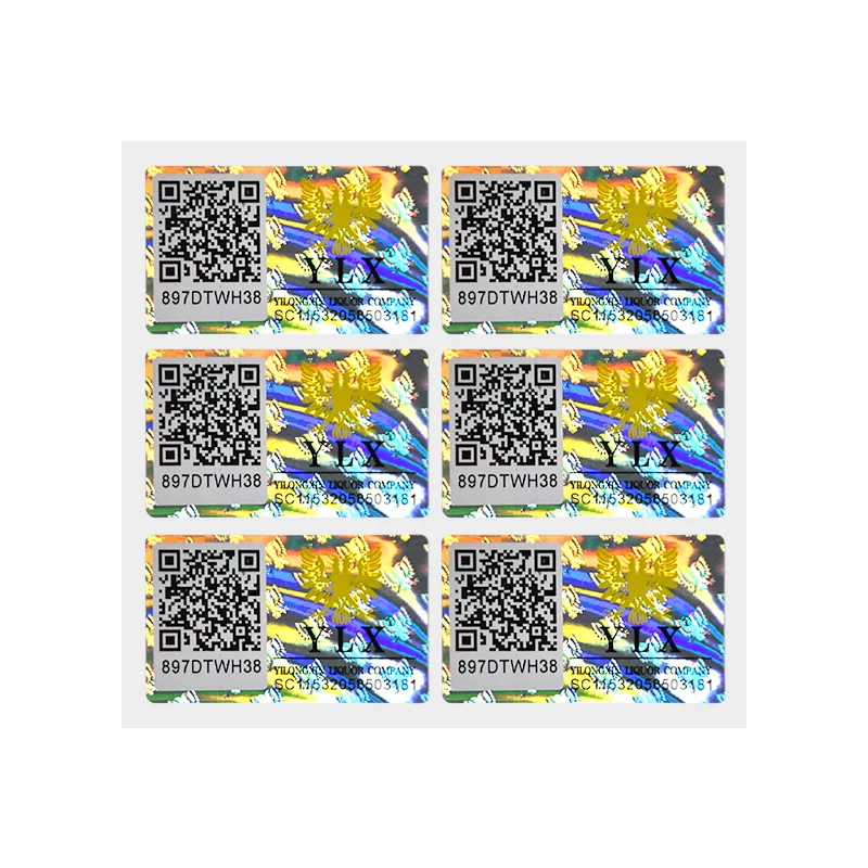 Unique Design 3D Holographic Eas Rf Label Qr Code Label Hologram With Barcode Security Label Sticker