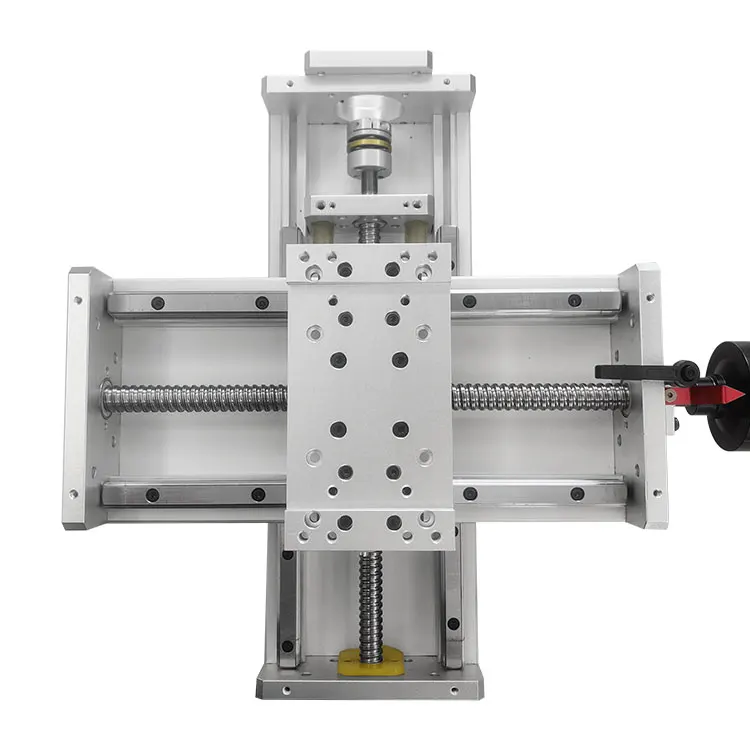 Precision guide rail ball screw Single Slider linear guide rail Manual sliding table  XY cross sliding table LYKR150-3RD-500mm