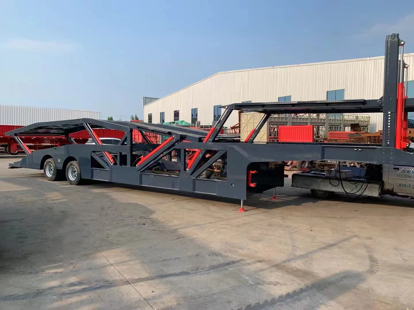 High quality car hauler transport trailer skeleton car transporter trailer
