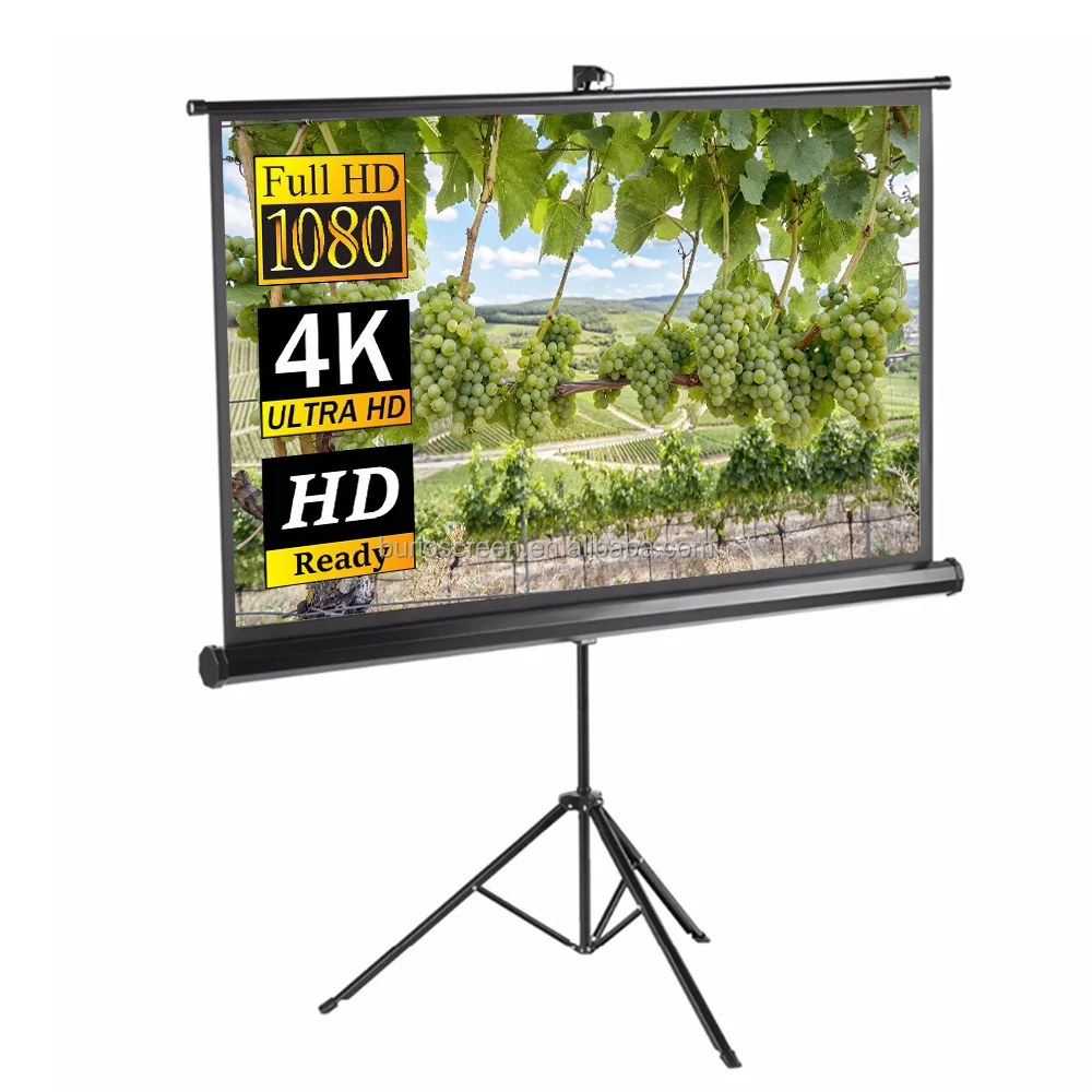 wholesale price indoor outdoor 120 inch 16:9 projector screen with tripod stand
