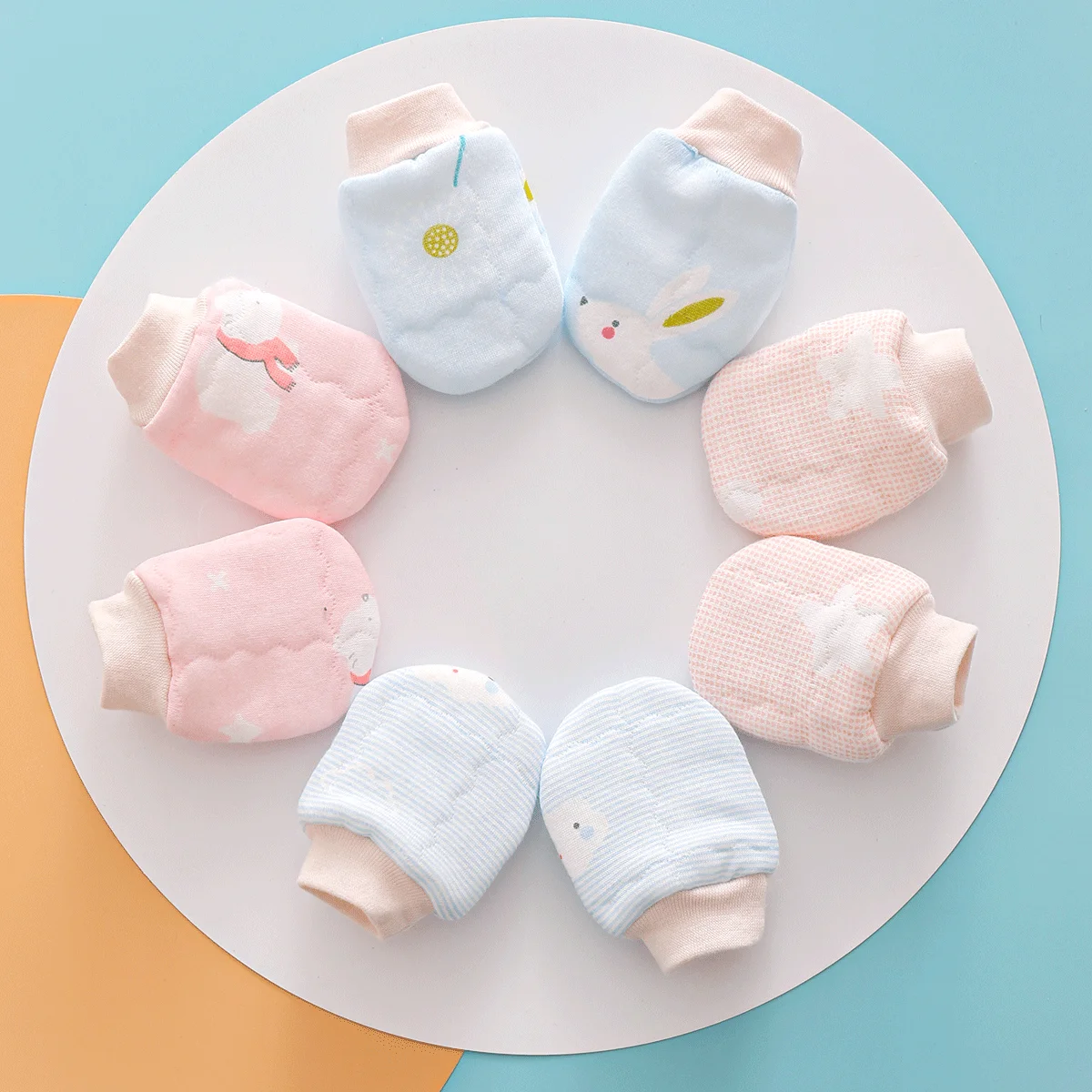 Newborn Baby Mittens No Scratch Gloves Infant Toddler Anti Scratch Essentials Unisex Cotton for 0-6 Months Boys Girls