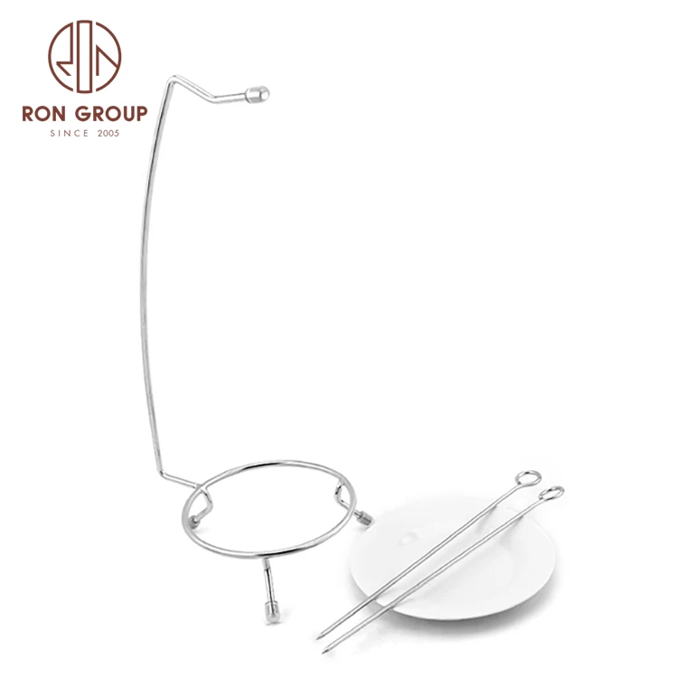 Wholesale Restaurant BBQ Accessories Grill Plate Stainless Steel Kebab Shelf Food Hanging barbecue rack Meat Skewer Metal
