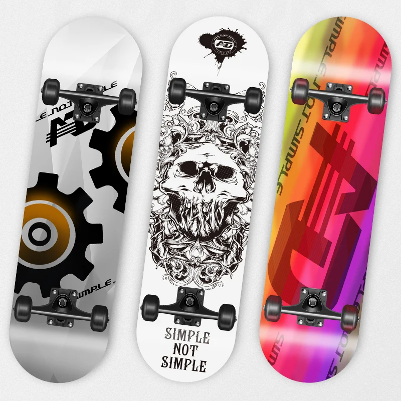 Hot Sale New Product Custom 7 Ply Russian Maple Skateboard Complete Skateboards