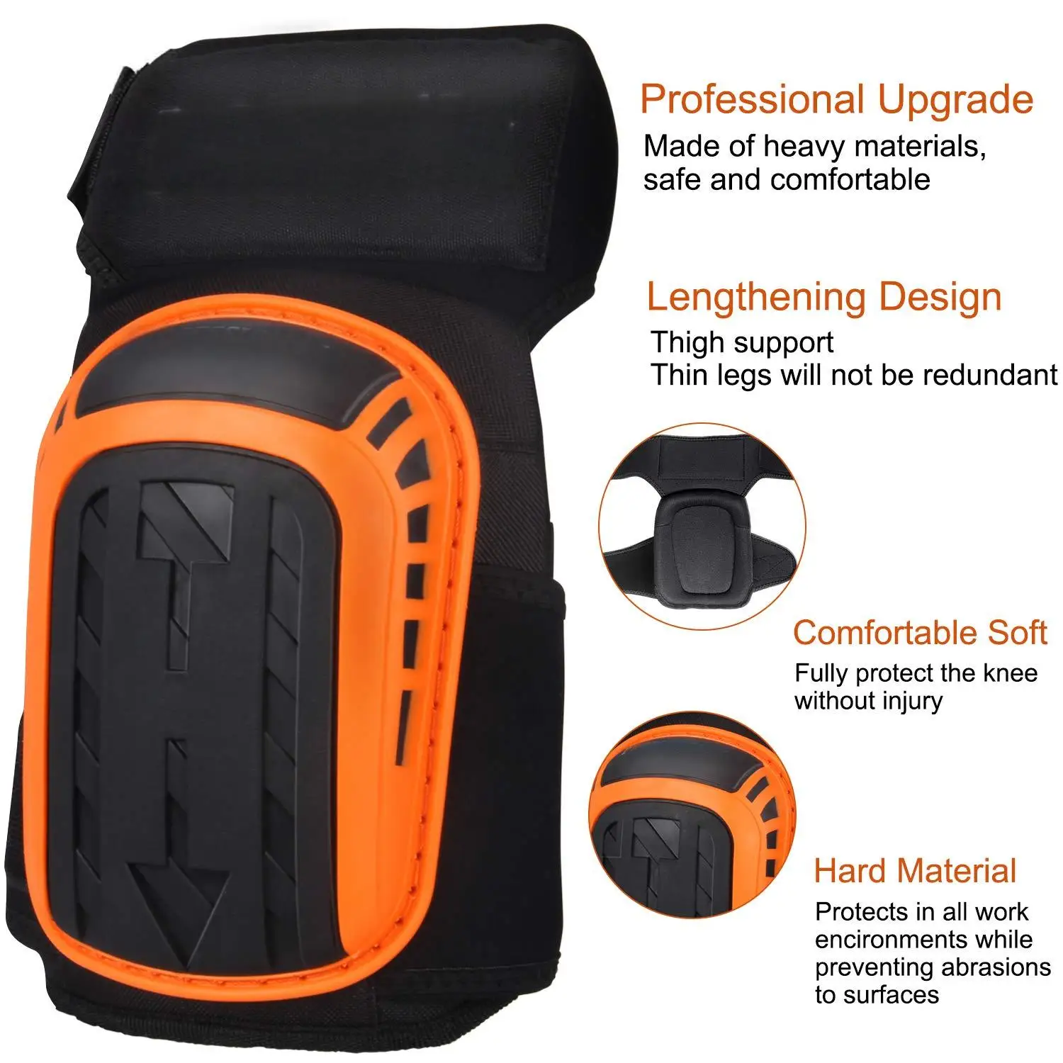 Professional Heavy Duty Foam Padded Knee Pads with Comfortable Gel Cushion for Working, Gardening and Construction Work