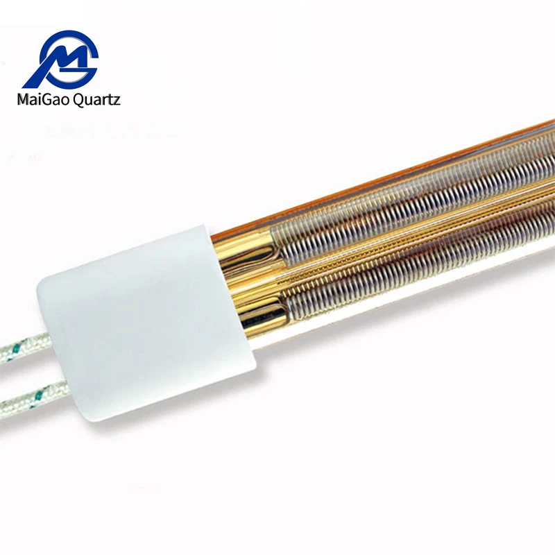Gold Reflector Double  Quartz Infrared Halogen Heating Lamp Twins Tube IR Lamps 11*23/15*33