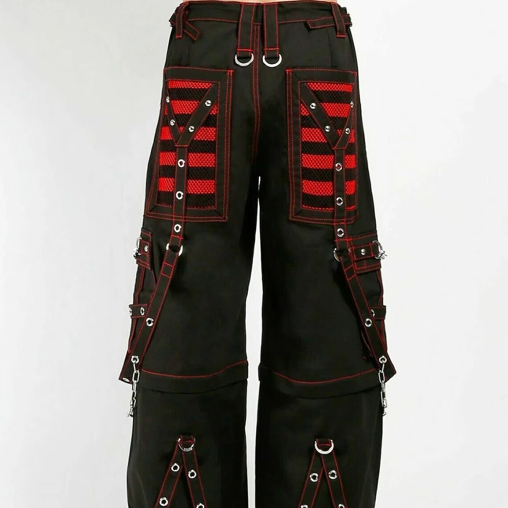 High quality Punk style rock pants Electronic Gothic pants Customization flare stacked sweat pants For Men