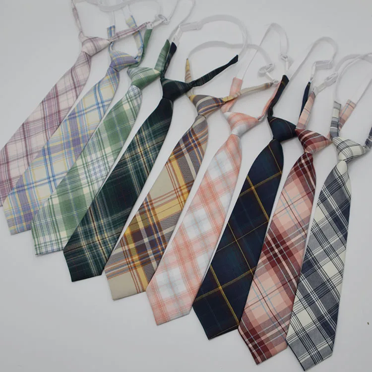 A2145 Japanese In Stock Plaid Tie 36 Color School Uniform Preppy Style Necktie Fashion Polyester Checked Neck Ties