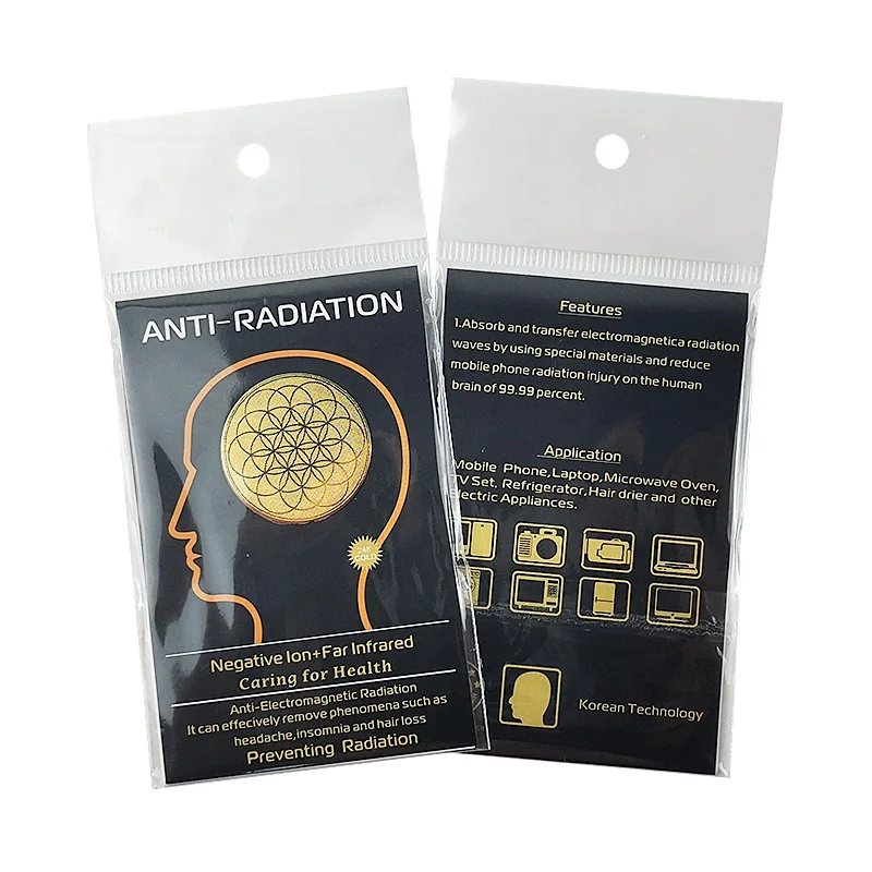 OEM logo anti radiation mobile phone shield 5G EMF EMR protection shungite anti radiation sticker quantum shield