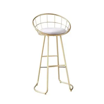 Nordic barstool gold metal leg backrest leisure bar furniture stools bar chair