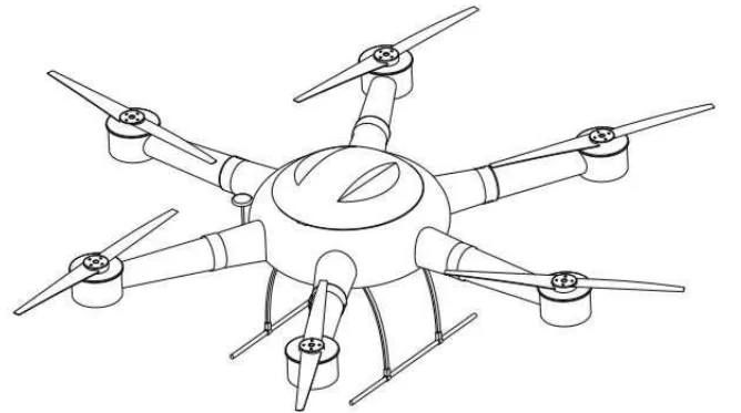 Hexacopter frame 1550mm carbo fiber drone airframe long range heavy lift TTSKD1550  for delivery mapping survey