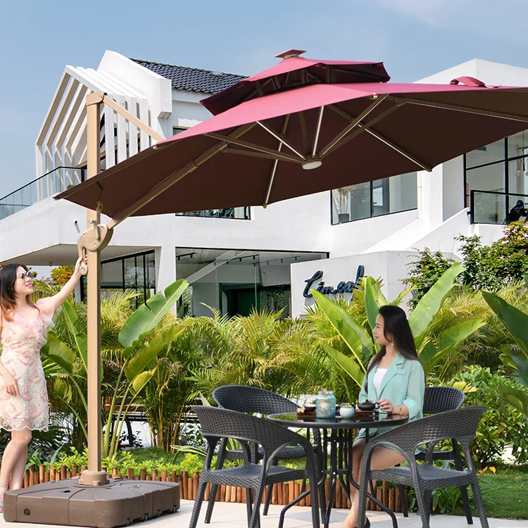 Садовый зонт для внутреннего дворика пляжный прямоугольный зонтик коммерческий консольный с солнечным светом