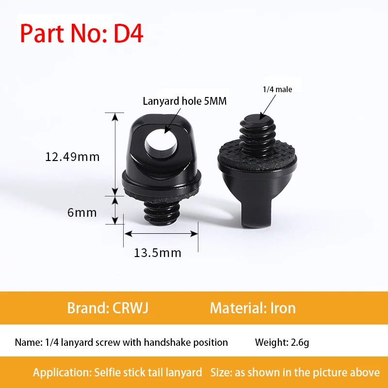 Selfie Stick 1/4 Nut Lanyard Hole Screw Digital SLR Camera Screw 1/4-20 Camera Screw