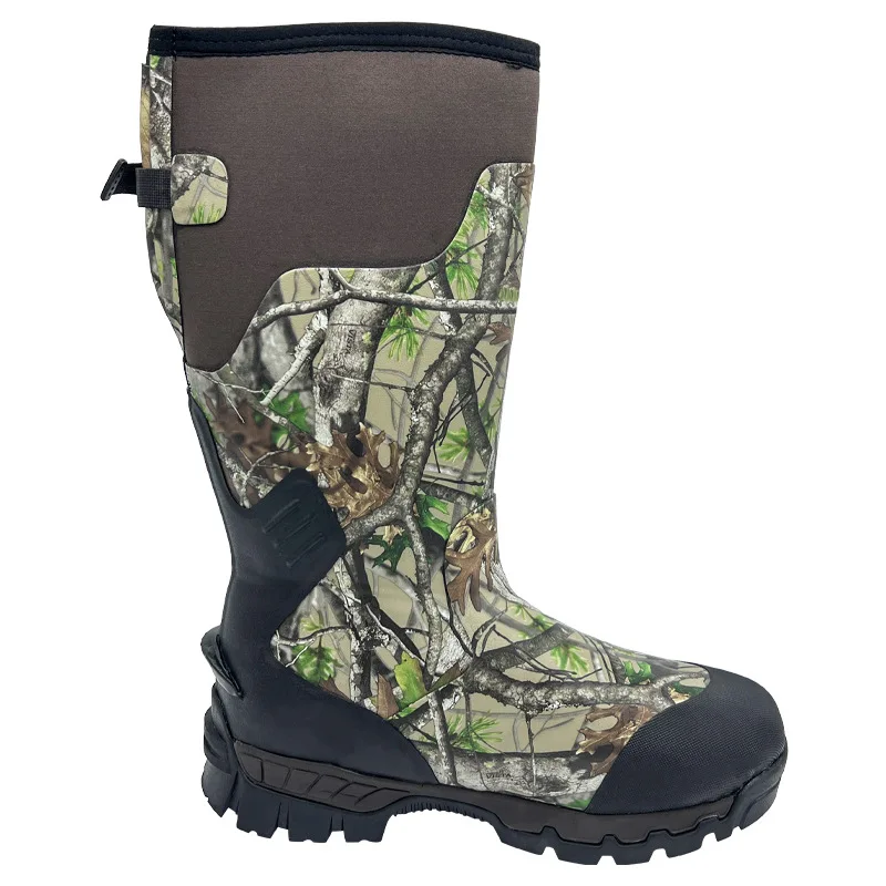 Oem Manufacture Rubber Waterproof  CAMOUFLAGE MEN Neoprene Hunting Long Rain Boots For Men HIGH QUALITY HUNTING OUTDOOR BOOTS