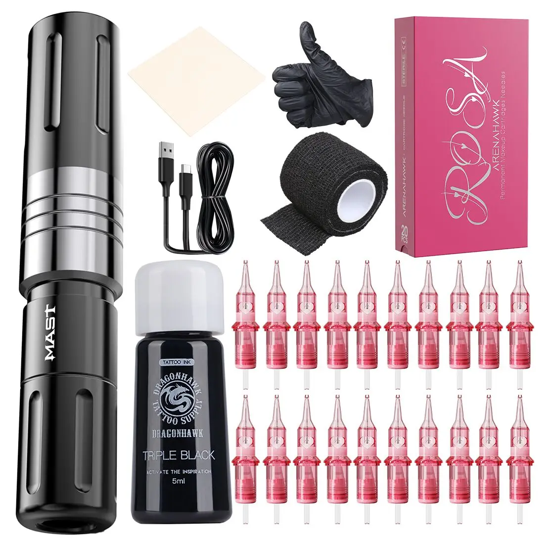 Mast Pmu Machine Kit Permanent Makeup Microblading Tattoo Needles Set