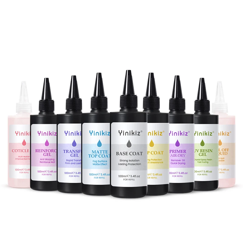 Clear Super Shiny Gel Top coat 100ml Tempered No Wipe High Gloss Shine Nail Polish Gel Tempered Top Coa