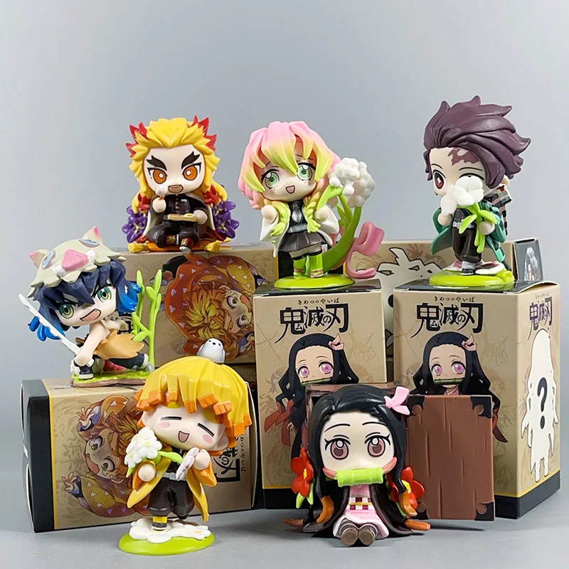 Hot sale cartoon Demon-Slayer figure Blind Box kimetsu Tanjirou Nezuko Peripheral doll Anime PVC Action Figure Model Toy